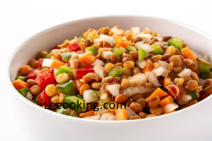 lentil salad with peppersonion carrot bowl isolated white background 123827 21219