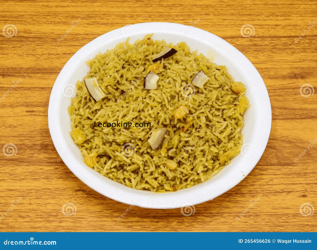 gur walay chawal gud rice served plate isolated table top view indian pakistani sweet food 265456626