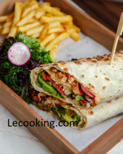 chicken wrap with vegetables french fries 140725 1114