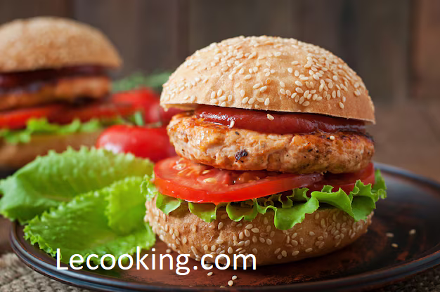 sandwich with chicken burger tomatoes lettuce 2829 16584