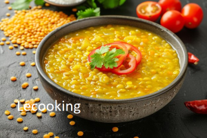 lentil soup with vegetables bowl black background 762785 252871